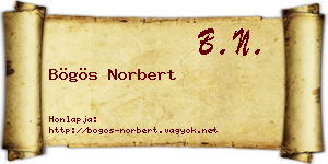 Bögös Norbert névjegykártya